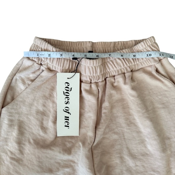 Ribbed Jogger Lounge Pants Beige Large NWT - Picture 5 of 6